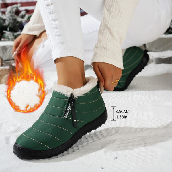 Waterproof Umbrella Cloth Snow Boots Low-top Side Zipper Non-slip Cotton-padded Boots - Image 4
