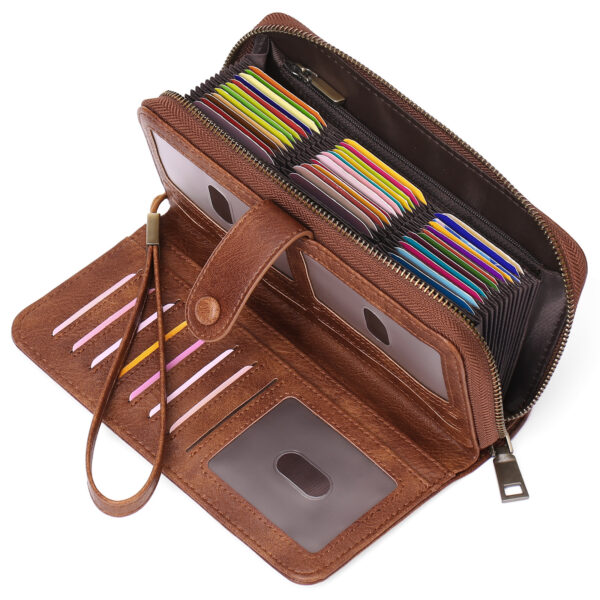 Expanding Card Holder Women's Long Wallet Passport Bag - Image 8
