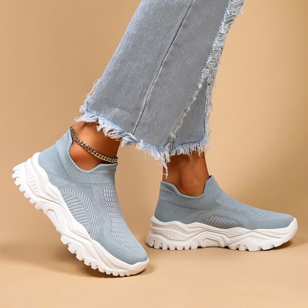 Sports Women's Breathable Flying Woven Socks Slip-on Lazy Shoes - Image 4
