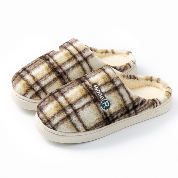 Women's Home Plush Warm Non-slip Plaid Cotton Shoes - Image 6