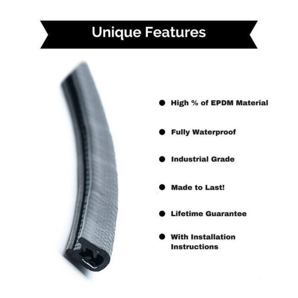 4.5M Car Door Boot Edge Protector Strip Trim U Shape Guard Seal Rubber Black UK - Image 8