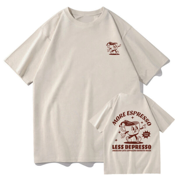 More Espresso Less Depression T-shirt Ancient Pattern Men And Women - Image 8