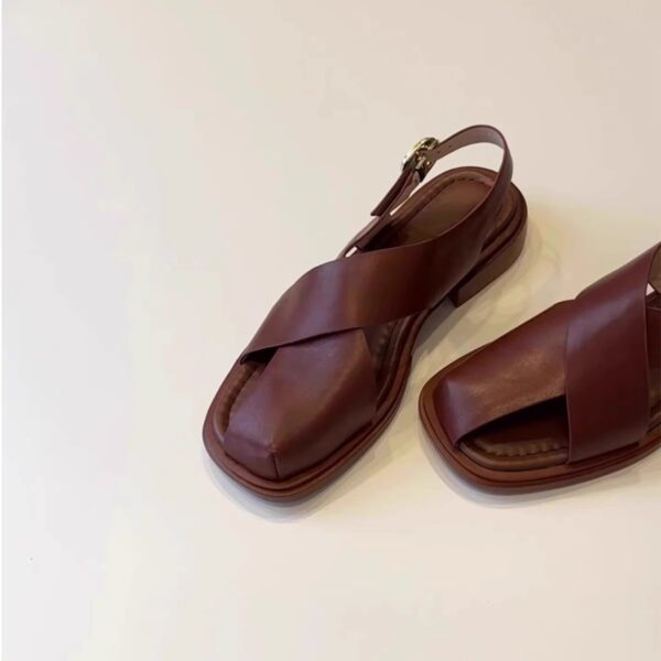 Women's Retro Hollow-out Roman Sandals With Buckle - Image 5