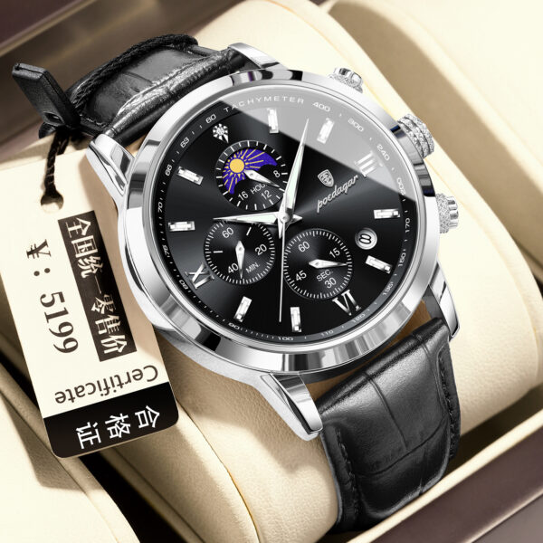 Multi-Function Sports Timing Moon Phase Men's Watch - Image 3