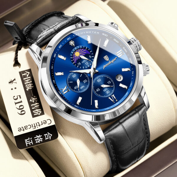 Multi-Function Sports Timing Moon Phase Men's Watch - Image 6