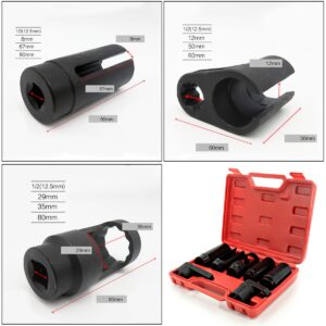 7x OXYGEN INJECTOR SENSOR SOCKET REMOVAL SET TOOL ENGINE 22MM27MM29MM 15-20