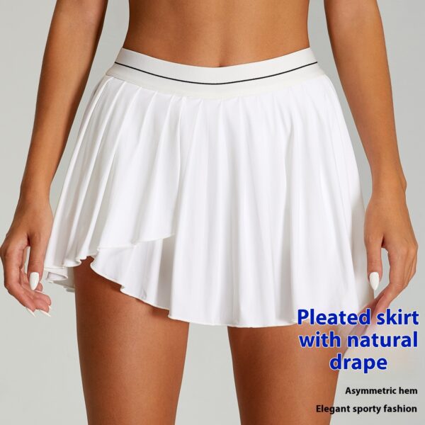 Women's Outdoor Sports Contrast Colors False-two-piece Anti-exposure Badminton Tennis Skirt