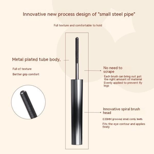 Three-dimensional Curling Metal Steel Tube Mascara Waterproof Long - Image 2