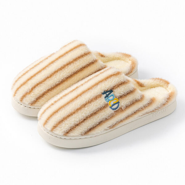 Colorful Vertical Terms Plush Soft Cotton Slippers - Image 10