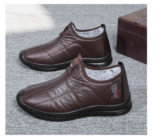 Winter Men's Warm Velvet Padded Thickened Waterproof Non-slip Elderly Cotton Boots - Image 5