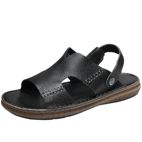 Men's Sandals Dual-use Cowhide Soft Bottom Beach Shoes - Image 3