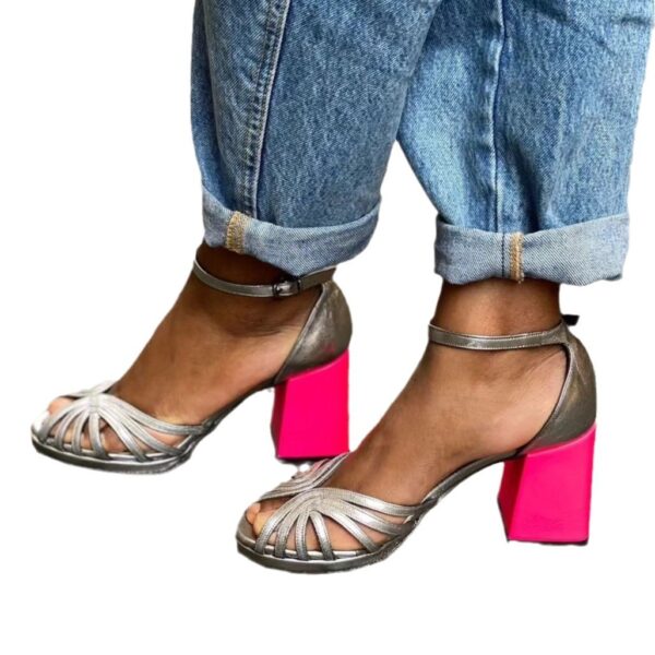 Women's High Heel Fashion Peep Toe Buckle Sandals - Image 5