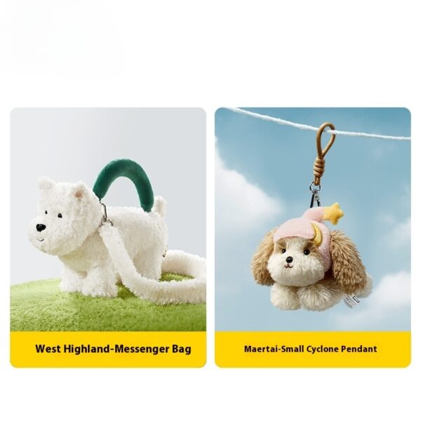 Babycare Plush West Highland Puppy Schnauzer Doll Bag Keychain Pendant - Image 8