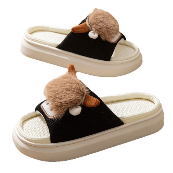 Spring And Autumn Linen Indoor Home Cartoon Eva Soft Bottom Mute Sweat-absorbent Slippers For Women - Image 7