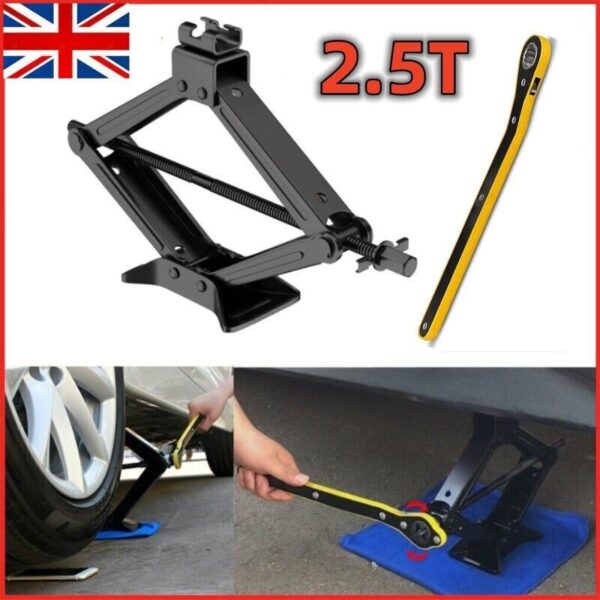 2.5 Ton Tonne Scissor Jack Lift Wind Up For Car Van Garage W Crank Speed Handle - Image 7