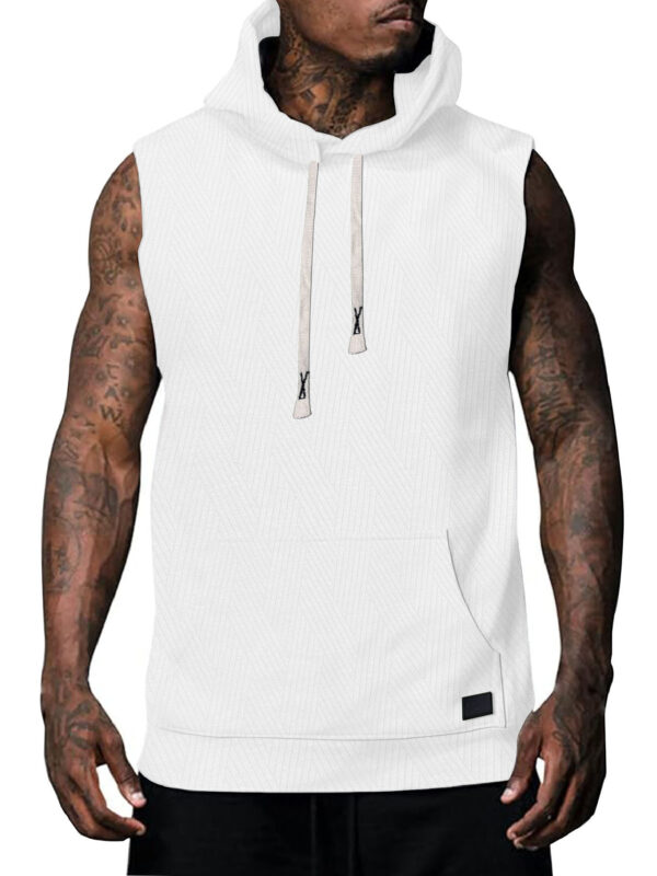 Sleeveless Vest Top Men's Waistcoat Hooded - Image 8