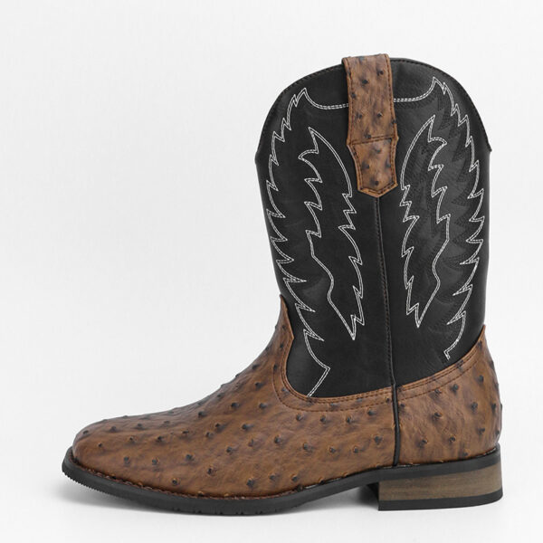 Western Denim Square Toe Motorcycle Men's Boots - Image 8