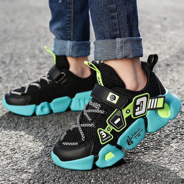 Mesh Fly Woven Velcro Breathable Sneakers - Image 3