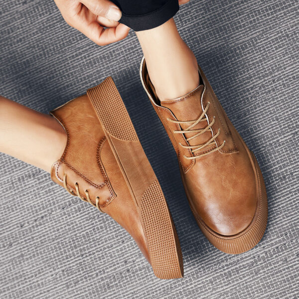 Lace-up Platform Korean Casual Shoes Retro Men's Shoes Board Shoes - Image 5
