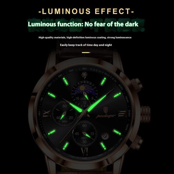 Multi-Function Sports Timing Moon Phase Men's Watch - Image 9