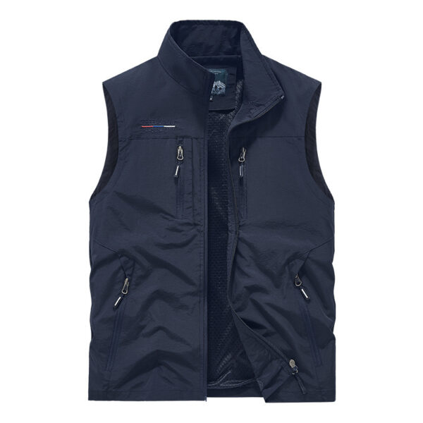 Men's Multi-pocket Outdoor Casual Stand Collar Work Vest - Image 3