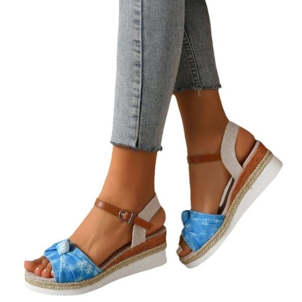 Bowknot Fashion Sandals Fish Mouth Buckle Rope Bottom - Image 4