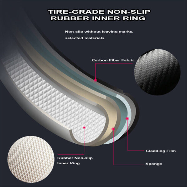 Carbon Fiber Perforated Leather Car Steering Wheel Cover 38cm Universal Interior - Image 2