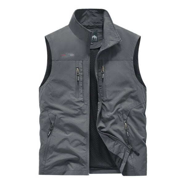 Men's Multi-pocket Outdoor Casual Stand Collar Work Vest - Image 6