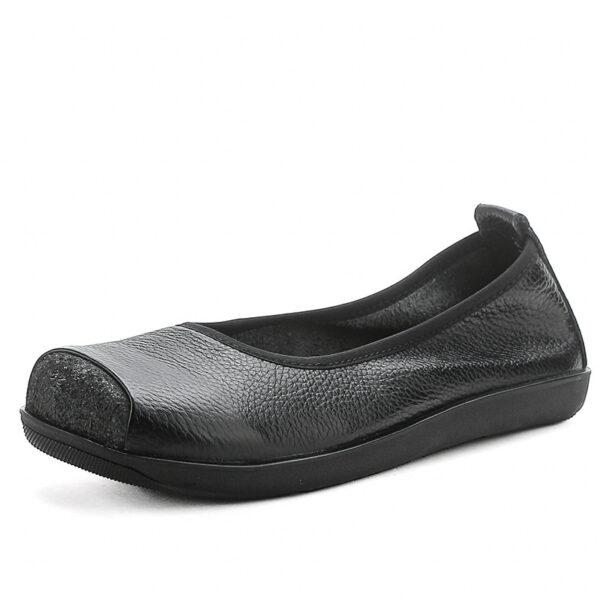 First Layer Cow Autumn Leather Shoes Flat Heel Comfort - Image 5