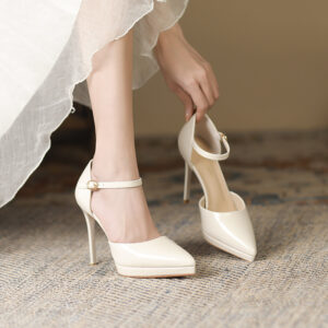 Pointed-toe Waterproof Platform Hollow 10 5cm Women's High Heels