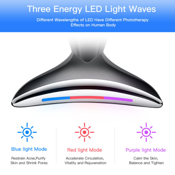 EMS Microcurrent Neck Face Beauty Device With 3 Colors LED Photon Therapy Skin Tighten Reduce Double Chin Face Lifting Devices - Image 9