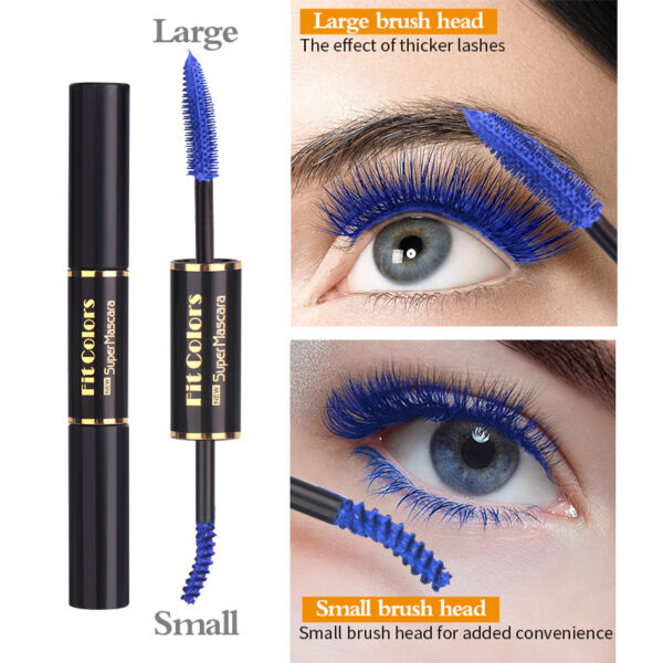 Double-headed Color Mascara Thick Curl More Than Waterproof Not Smudge White Eyebrow Dyeing - Image 3