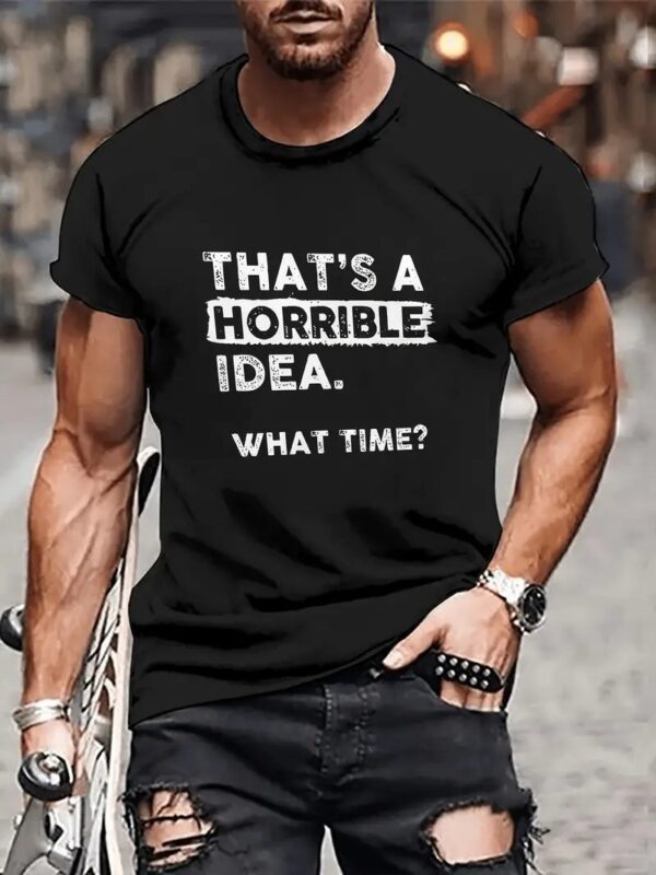 Exercise Casual Men's Clothes Cartoon Anime Round Neck T-shirt - Image 9