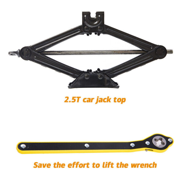 2.5 Ton Tonne Scissor Jack Lift Wind Up For Car Van Garage W Crank Speed Handle - Image 8