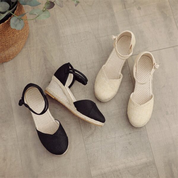 Wedge Sandals Women's Ankle-strap Buckle High Heel - Image 2