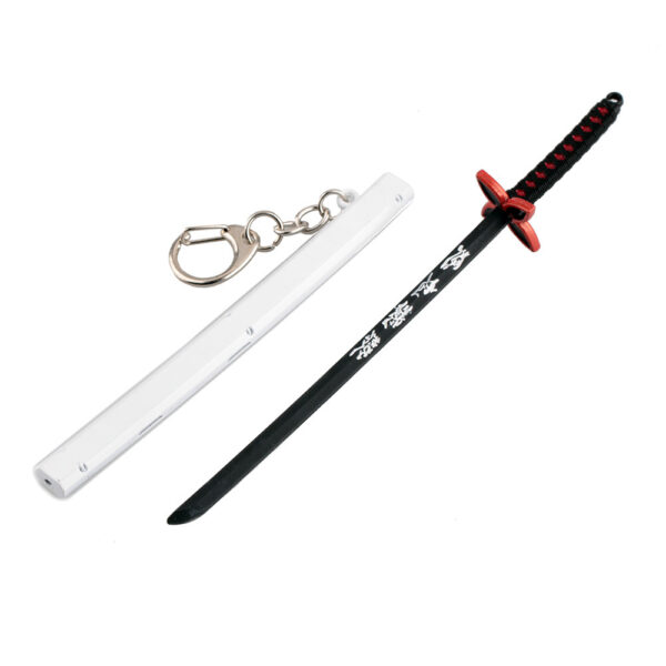 Japanese Wheel Knife With Sheath Sword Weapon Model Metal Keychains - Image 6