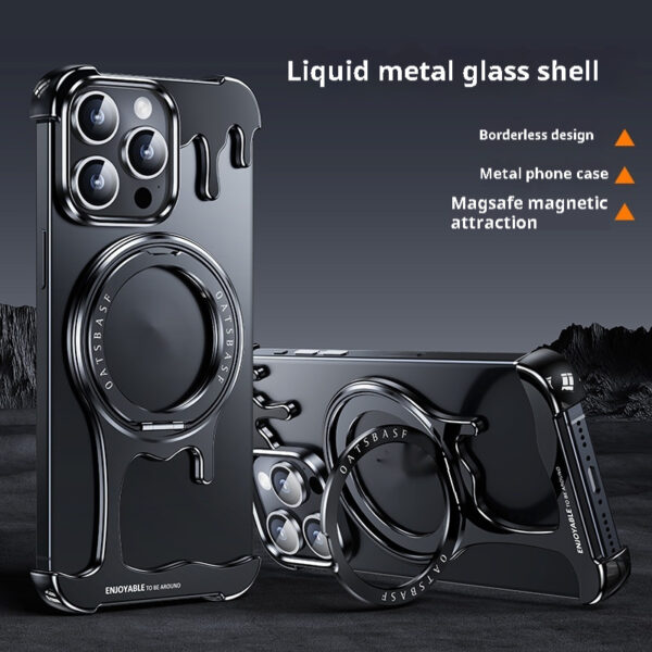 Liquid Frameless Nude Feel Phone Case Magnetic Bracket - Image 7