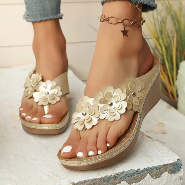 Flower Stitching Wedge Women's Sandals