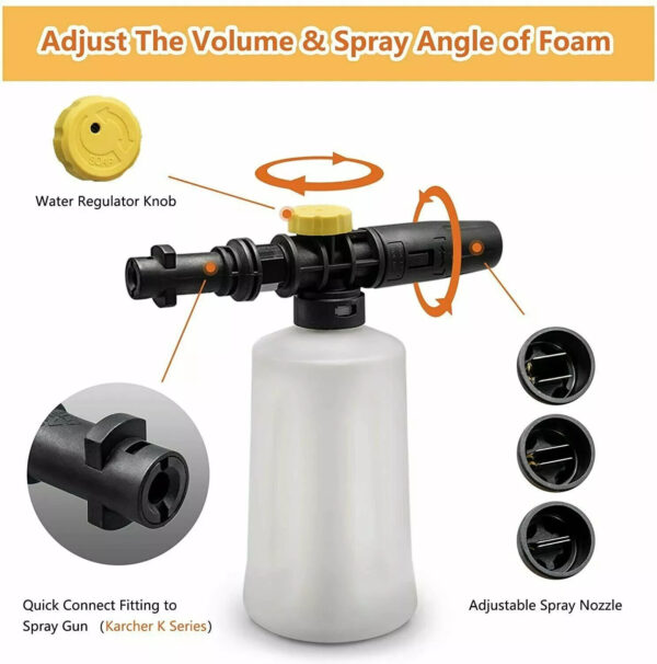 Snow Foam Lance Cannon Gun For Karcher K2-K7 Car Pressure Washer Washing Bottle - Image 6