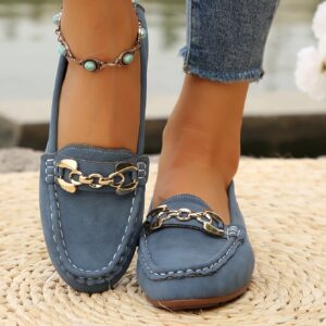 Soft Sole Casual Denim Blue Slip-on Loafers