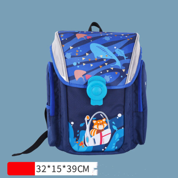 Primary School Students Backpack With Magnetic Buckle And Ridge Protection - Image 2