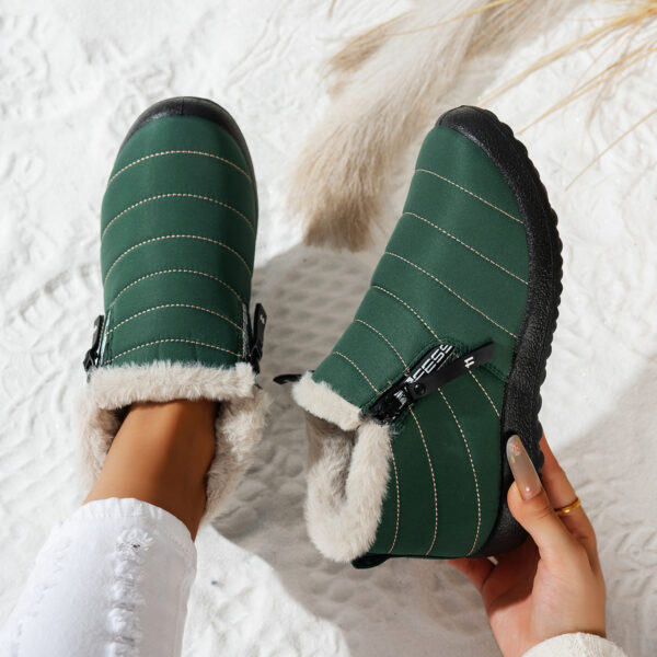 Waterproof Umbrella Cloth Snow Boots Low-top Side Zipper Non-slip Cotton-padded Boots - Image 8