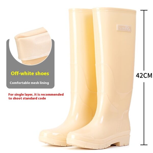 Fleece-lined Warm Length Waterproof Rain Boots - Image 4