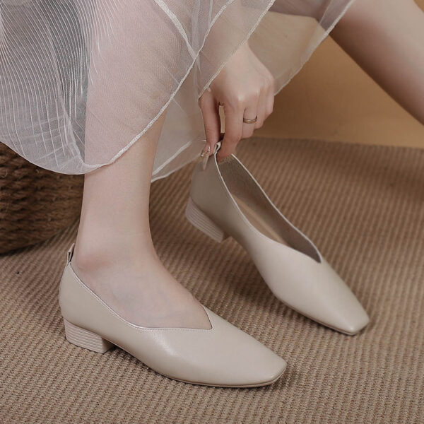 Square Toe Granny Shoes Flat Low-cut Shoes Casual All-matching - Image 3