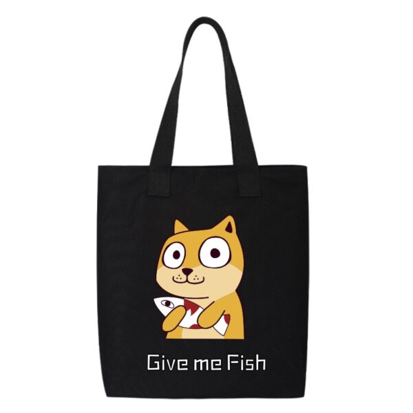 Shiba Inu Male And Female Shoulder Bag Canvas Large Capacity - Image 6