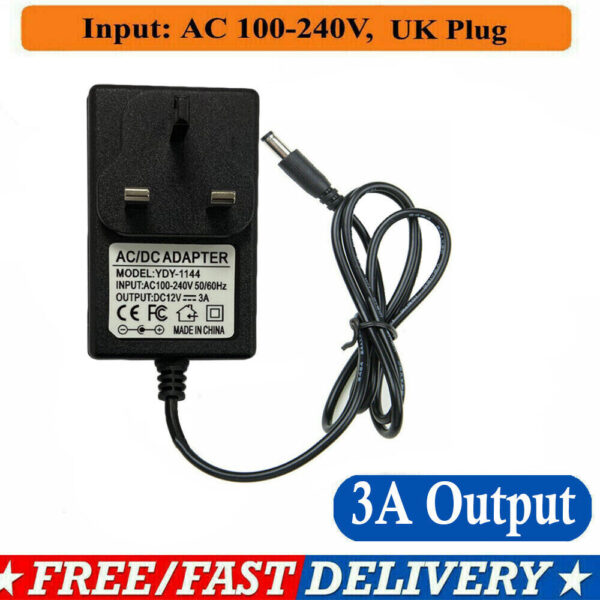 12V 1A AC -DC Adapter Charger Power Supply UK Plug For LED Light CCTV Camera UK - Image 4