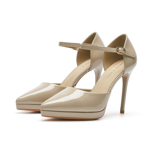 Pointed-toe Waterproof Platform Hollow 10 5cm Women's High Heels - Image 6