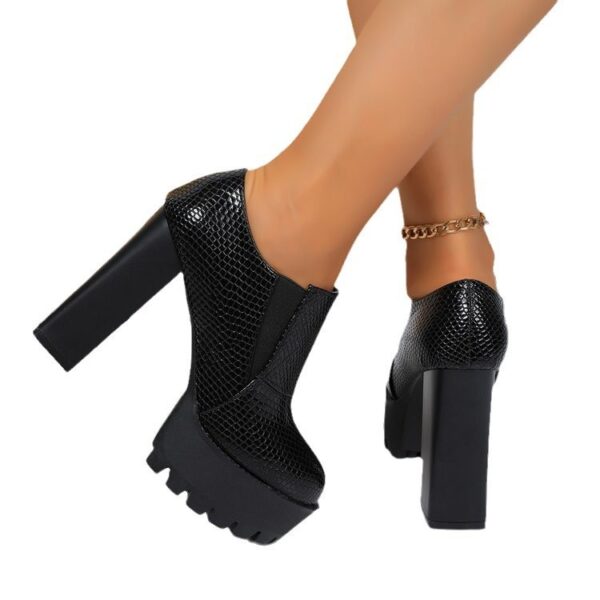 Women's Plaid Lace-up Fashion High Heels - Image 4