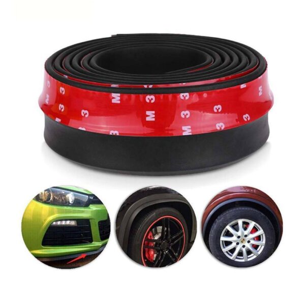 Universal Car Lip Skirt Protector Rubber Splitter Front Bumper Spoiler Side 2.5M - Image 3