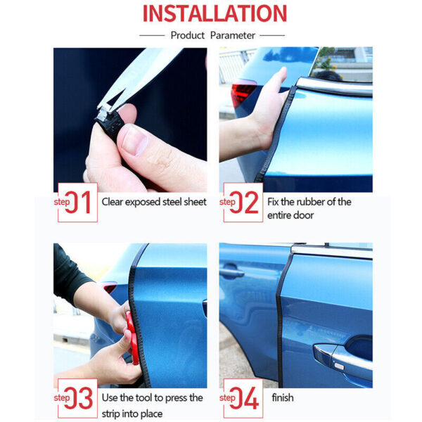 4.5M Car Door Boot Edge Protector Strip Trim U Shape Guard Seal Rubber Black UK - Image 9